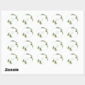 Witte Bloemen Namen Bruiloft Dank u Ronde Sticker (Vel)