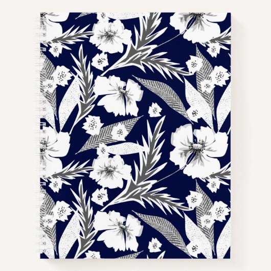 Witte bloemen notitieboek (Voorkant)