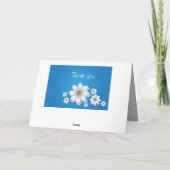 Witte bloemen op Baby Blue - Personaliseer bericht Kaart (Achterkant)
