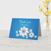 Witte bloemen op Baby Blue - Personaliseer bericht Kaart (Gele Bloem)