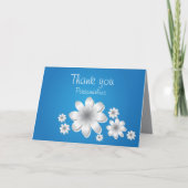 Witte bloemen op Baby Blue - Personaliseer bericht Kaart (Voorkant)