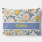 Witte bloemen op blauw etui (Achterkant)