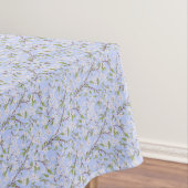 Witte bloemen op blauw tafelkleed (Voorbeeld)