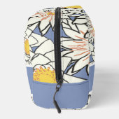 Witte bloemen op blauw toilettasje (Rechts)