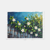 Witte bloemen op blauwe deken (Voorkant (Horizontaal))