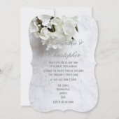 Witte bloemen op bruiden jurk bruiloft kaart (Voorkant)