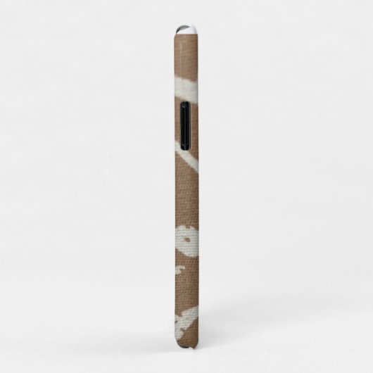 Witte bloemen op bruin Case-Mate iPhone case (Achterkant/rechts)