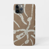 Witte bloemen op bruin Case-Mate iPhone case (Achterkant)