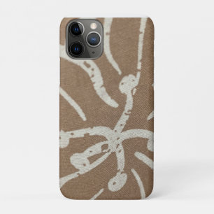 Witte bloemen op bruin Case-Mate iPhone case