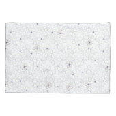 Witte bloemen op de Kussensloop Periwinkle (Achterkant-Links)