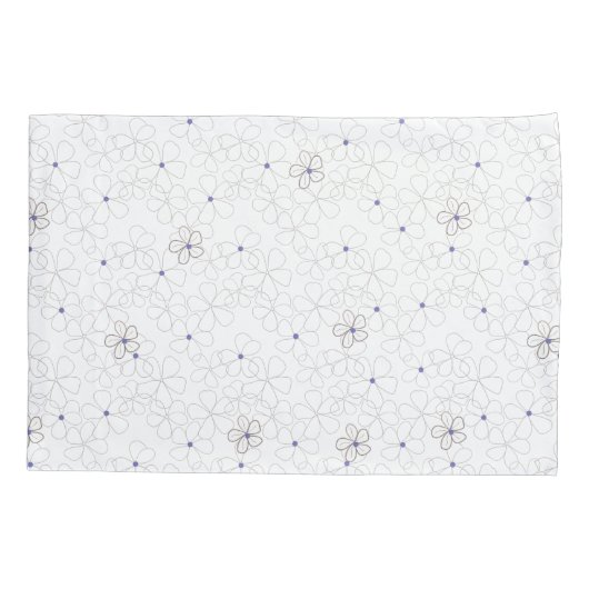 Witte bloemen op de Kussensloop Periwinkle (Achterkant-Links)