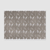 Witte bloemen op een bruine achtergrond tissuepapier (Voorkant)