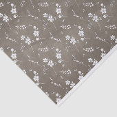 Witte bloemen op een bruine achtergrond tissuepapier (Detail)