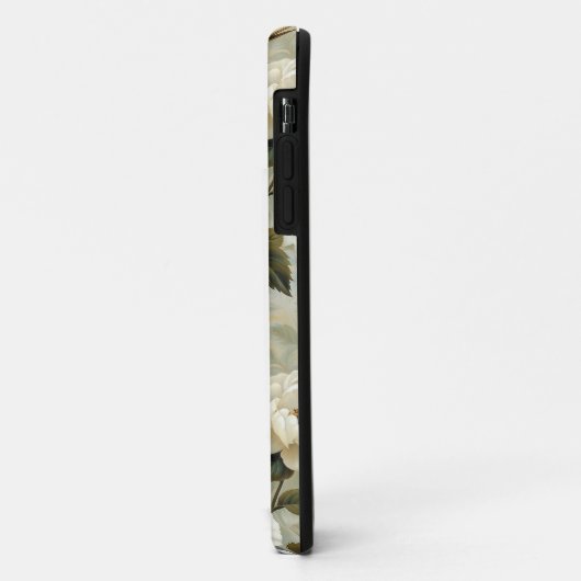 Witte bloemen op een crème achtergrond. Case-Mate iPhone case (Achterkant/links)