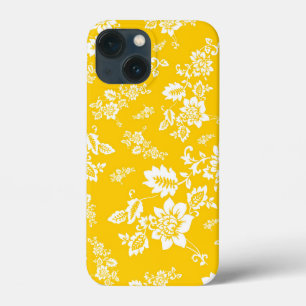 Witte bloemen op een gele lente achtergrond Case-Mate iPhone case