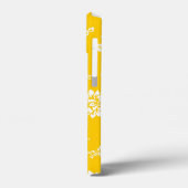 Witte bloemen op een gele lente achtergrond Case-Mate iPhone case (Achterkant / Links)