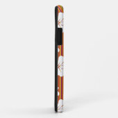 Witte bloemen op een gestreepte achtergrond Case-Mate iPhone case (Achterkant/rechts)