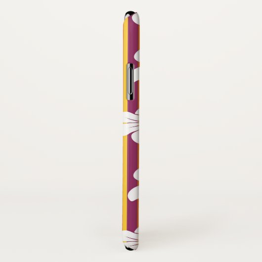 Witte bloemen op een gestreepte achtergrond Case-Mate iPhone case (Achterkant / rechts)