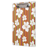 Witte bloemen op een gestreepte achtergrond klembord (Links)