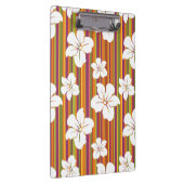 Witte bloemen op een gestreepte achtergrond klembord (Rechts)