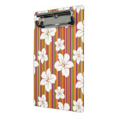 Witte bloemen op een gestreepte achtergrond mini klembord (Angled2)