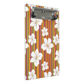 Witte bloemen op een gestreepte achtergrond mini klembord (Schuin)