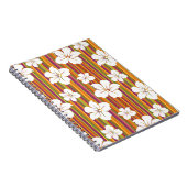 Witte bloemen op een gestreepte achtergrond notitieboek (Rechterzijde)