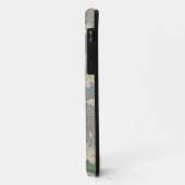 Witte bloemen op een krantenpapier achtergrond Case-Mate iPhone case (Achterkant/links)