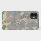 Witte bloemen op een krantenpapier achtergrond Case-Mate iPhone case (Achterkant (horizontaal))