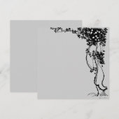 Witte bloemen op een kunstuitnodiging voor wijn! kaart (Voorkant / Achterkant)