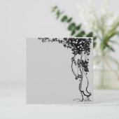 Witte bloemen op een kunstuitnodiging voor wijn! kaart (Staand voorkant)