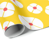 Witte bloemen op goud cadeaupapier (Rol Hoek)