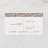 Witte bloemen op kraftpapier, bijtend visitekaartje (Achterkant)