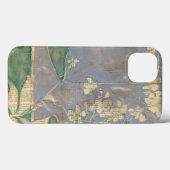 Witte bloemen op krantenpapier achtergrond Case-Mate iPhone case (Achterkant (horizontaal))