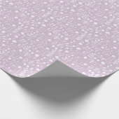 Witte bloemen op lavendel inpakpapier (Hoek)