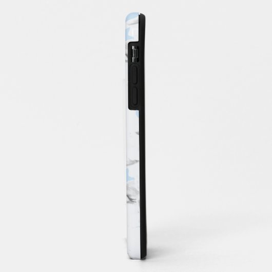 Witte bloemen op lichtblauw. Case-Mate iPhone case (Achterkant/links)