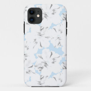 Witte bloemen op lichtblauw. Case-Mate iPhone case