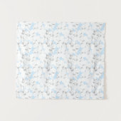 Witte bloemen op lichtblauw. wandkleed (Voorkant (horizontaal))