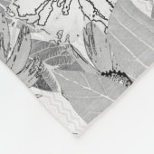 Witte bloemen op lichtgrijs. fleece deken (Hoek)