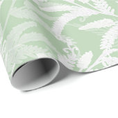 Witte bloemen op lichtgroen. cadeaupapier (Rol Hoek)