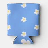 Witte bloemen op Lila achtergrond Blikjeskoeler (Voorkant)