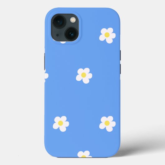 Witte bloemen op Lila achtergrond Case-Mate iPhone Case (Achterkant)