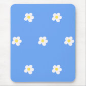 Witte bloemen op Lila achtergrond Muismat (Voorkant)