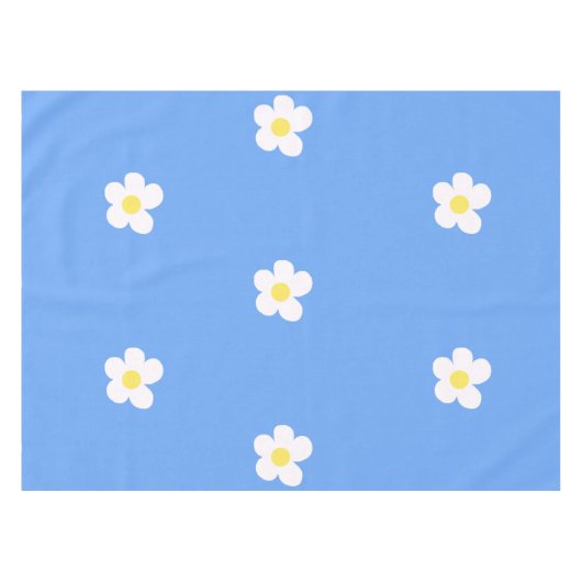 Witte bloemen op Lila Tafelkleed (Voorkant (Horizontaal))