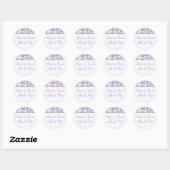 Witte bloemen op Mauve bruiloft Sticker (Vel)