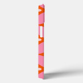 Witte bloemen op midden eeuw roze cirkels patroon Case-Mate iPhone case (Achterkant / Rechts)