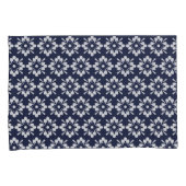 Witte bloemen op middernacht blauwe achtergrond kussensloop (Voorkant-Rechts)