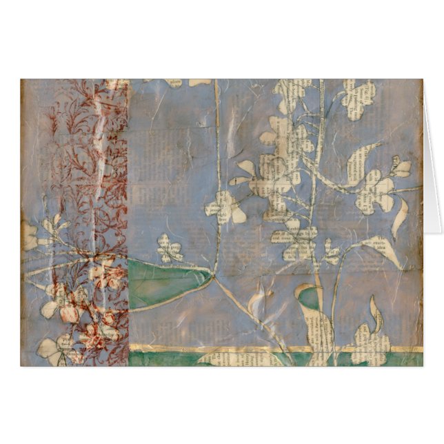 Witte bloemen op Newsprint Achtergrond (Voorkant Horizontaal)