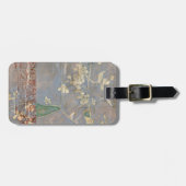 Witte bloemen op Newsprint Achtergrond Bagagelabel (Voorkant horizontaal)