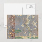 Witte bloemen op Newsprint Achtergrond Briefkaart (Voorkant / Achterkant)